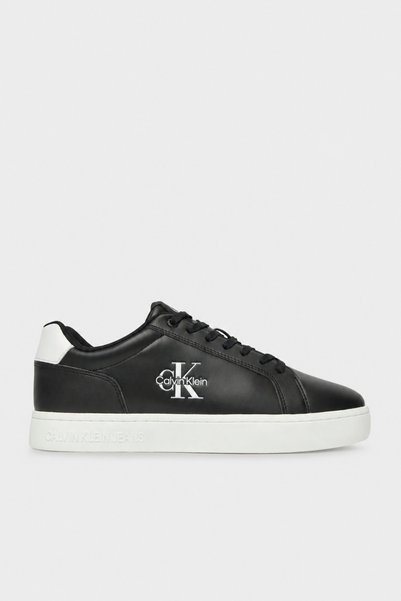 Calvin Klein Men's Stylish Leather Sneakers with Brand Logo, Suitable for Cas...