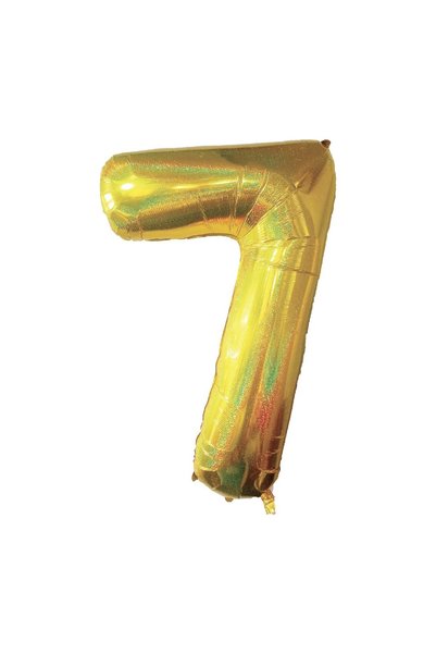 OEM Balon de Petrecere din Folie Metalizata Aurie Holografica Nr.7 - 110 cm