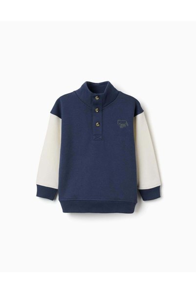 Ziddy Sweater Fleece Cotton, Dark Blue