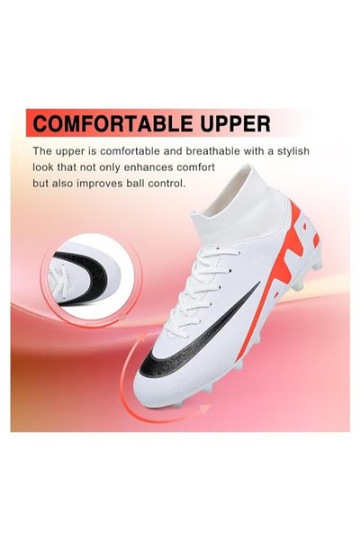Generic Men’s Soccer Cleats,High-Top Football Boots Professional Training,Turf Outdoor Indoor Comfortable Athletic Big Boy's Sneaker