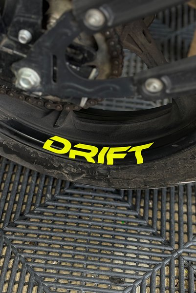 Banxtre In-Wheel Drift Lettering Sticker for Mondial Drift-L (4 Pieces)