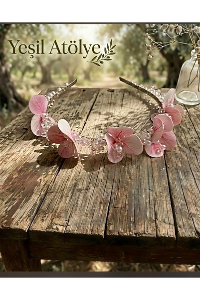 Yeşil Atölye Pink Engagement Crown Henna Crown Promise Crown Hair Accessory