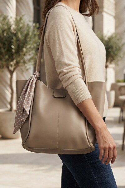 MARKACHİ Mink Scarf Daily Women's Bag with Hand and Shoulder Straps