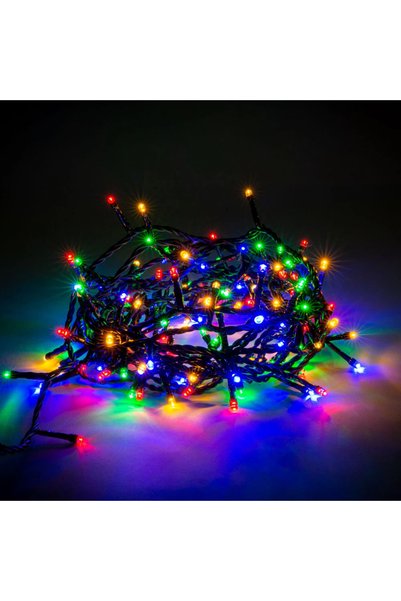 Multifuncition Instalatie craciun, 100 LED, 4 m, MULTICOLOR, fir negru