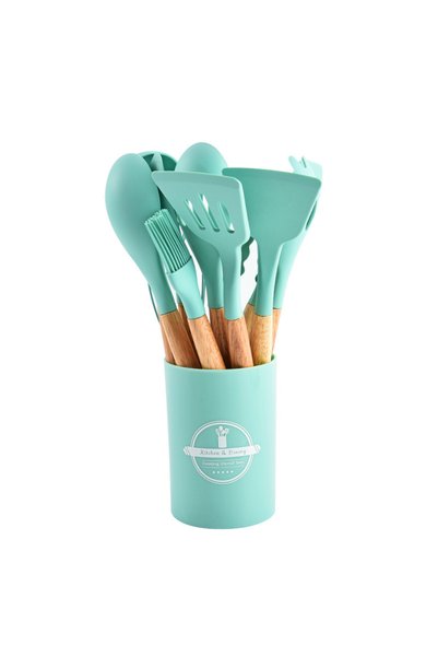 Generic Brand 12-Piece Kitchen Utensil Set, Dark Green