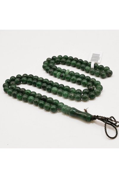 Generic Brand Green Agate Rosary Prayer Beads – 99 Beads, Round Tasbih