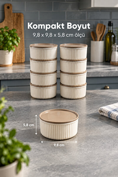 Vienev 10'lu 325 ml Yuvarlak Saklama Kabı Seti Mutfak ve Buzdolabı Düzenleyici