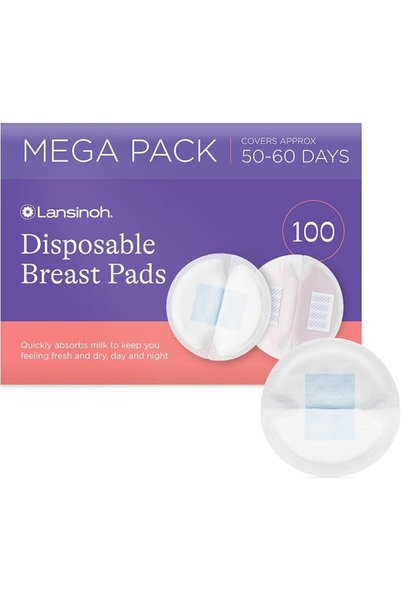 Lansinoh Disposable Breast Pads - Leakproof & Ultra Thin Absorbent Maternity ...