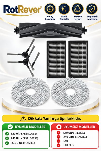 RotRever Dreame L40 Ultra AE / L40 Ultra CE Roboter-Staubsauger-Bürste, Hepa-...