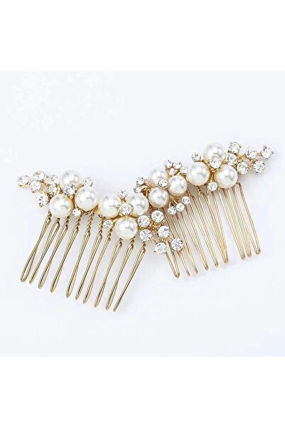 Asooll Gold Wedding Pearl Hair Comb Bride Crystal Hairpiece Bridal Rhinestone...