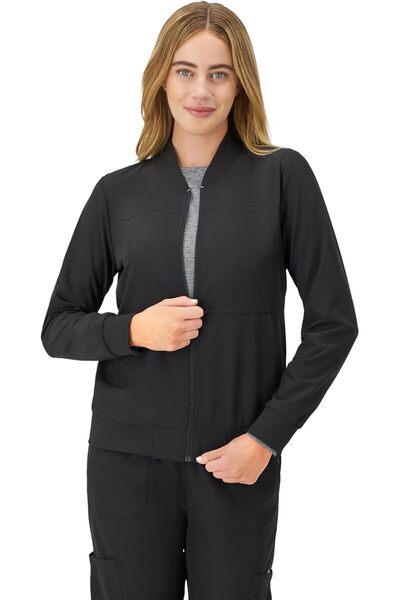 HANES womens Scrubs Jacket, Zip-up Healthcare Scrub Jackets for Women, Moistu...