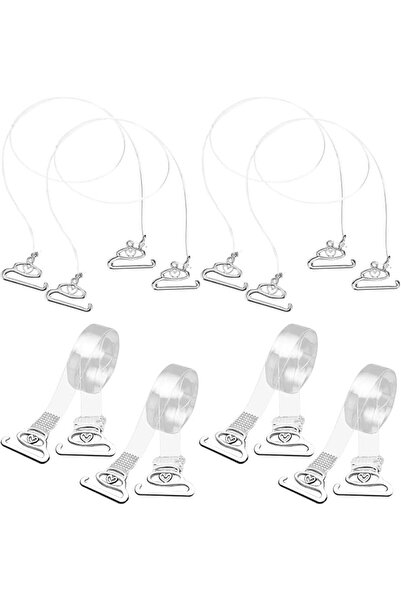 GENERAL Set of 4 Transparent Bra Straps – 2 Pairs 0 cm and 2 Pairs 1 cm – Thi...