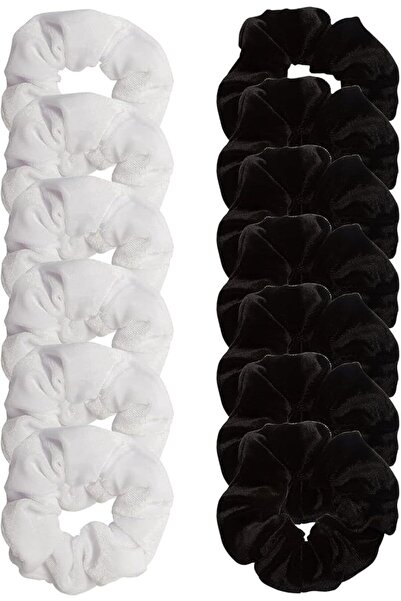 Fameza Pack of 10 Small Velvet Scrunchies for Women Hair Accessories, Mini Th...