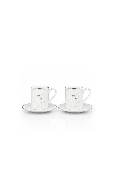 CAVO Kaffo Coffee Cup Set with Saucers 12 Pieces 100 ml - White