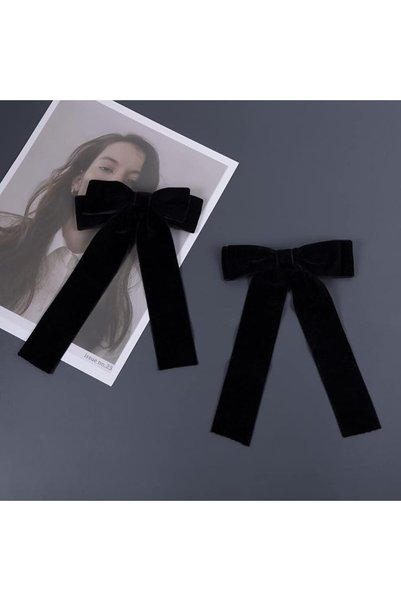 BVIIE 2 PCS Velvet Hair Ties, Bow Hair Clips for Women, Back to School Gifts ...