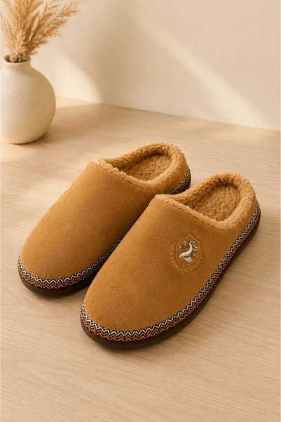 Moda Devrin 3'lü Paket Erkek Siyah İçi Peluşlu Tam Kapalı Ev Terliği, Konforlu Kaydırmaz Taban Kışlık Oda Terliği