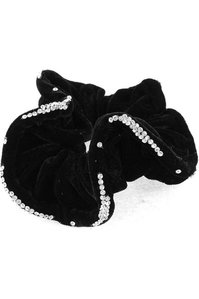 GENERAL Ruilogod Woman Faux Rhinestone Decoration Elastic Velvet Hair Tie Pon...
