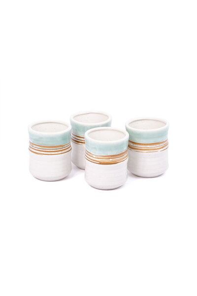 Violet Ceramic Cup Set 4 Pieces 150 ml