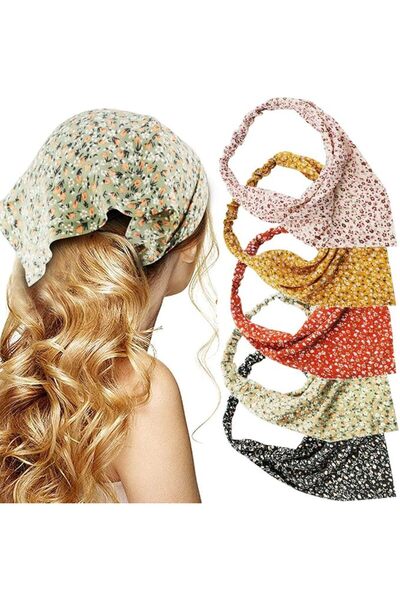 TOBATOBA Floral Hair Scarf Headband - 5 Pcs Hair Bandanas for Women Pañuelos ...