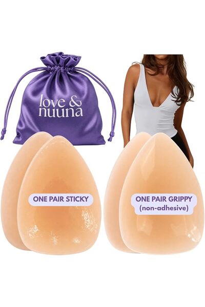LOVE & nuuna Adhesive & Non-Adhesive Covers Two Pairs - Sticky & Grippy Cakes...