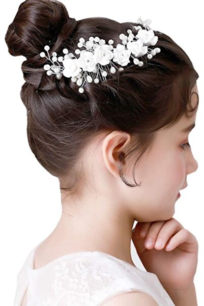 GENERAL Pearl Wedding Hair Comb Flower Bridal Hair Comb Crystal Hair Accessor...