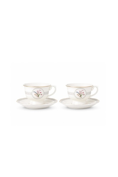 CAVO Kaffo Coffee Cup Set with Saucers 12 Pieces 80 ml - White