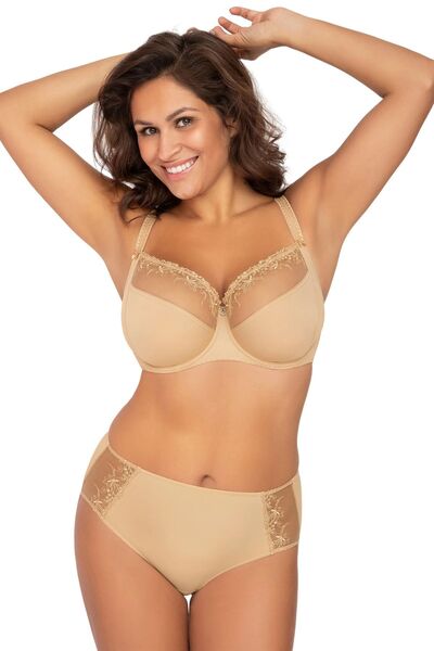 corin Bella 11724 Sutien moale bej cu panou lateral 85G