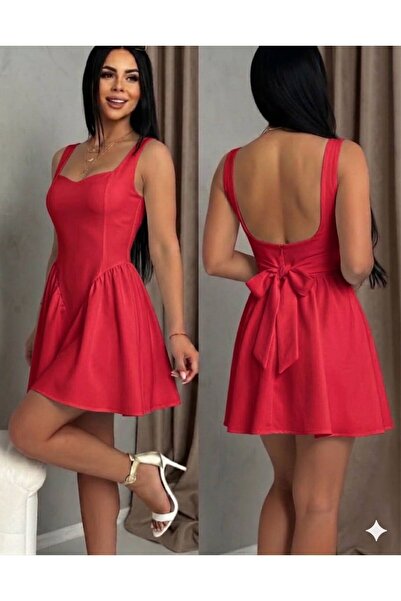 MAXORA SHOP Rochie scurtă cu spatele gol, fără mâneci