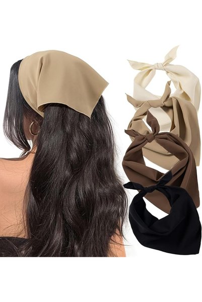 HBselect 4PCS Bandanas for Women Boho Head Bands Tie-Back Triangle Head Scarf...
