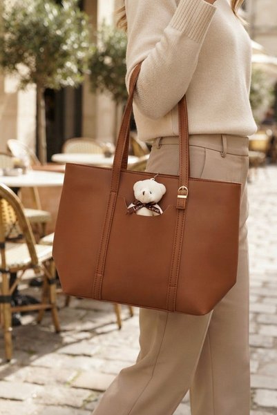 MixGiftz Taba Plush Teddy Bear Daily Women's Bag with Hand and Shoulder Straps