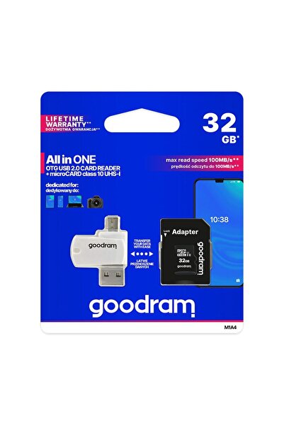 Goodram Κάρτα Μνήμης 32GB microSDHC cl. 10 UHS-I + adapter + card reader Λευκό
