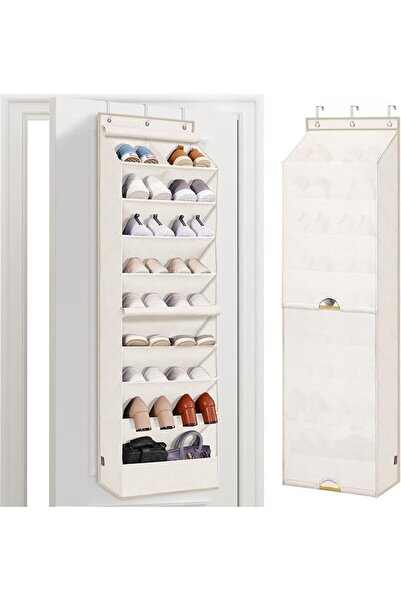STORAGE MANIAC Over Door Shoe Organizer with Curtain Dustproof Heavy-Duty Lar...