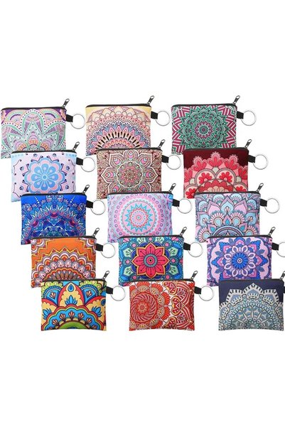 Sweetude 15 Pieces Small Coin Purse Change Pouch Mini Wallet Bag with Zipper ...