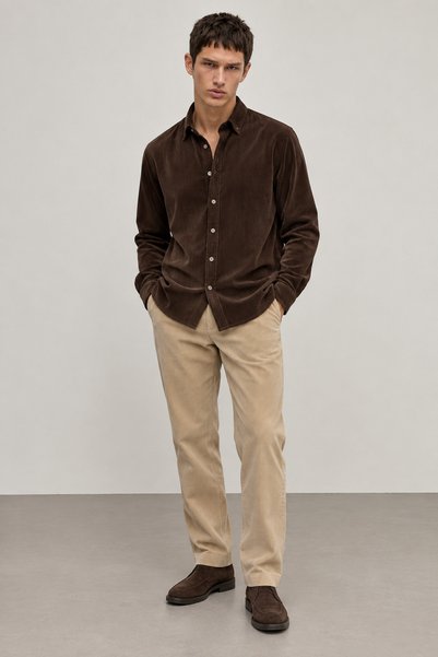 Manche Lace-Up Waist Corduroy Men's Trousers |   Mew6111553-1