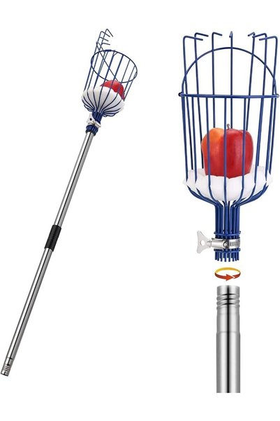MaidMAX Fruit Picker, 13 Foot (4M) Fruit Picker Pole with Basket Apple Orange...