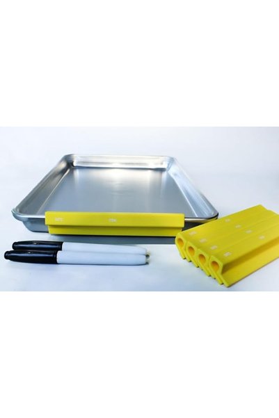 KitchenAid Culinary Tools أشرطة تعريف طعام من السيليكون الأصفر مع مشبك، قابلة...