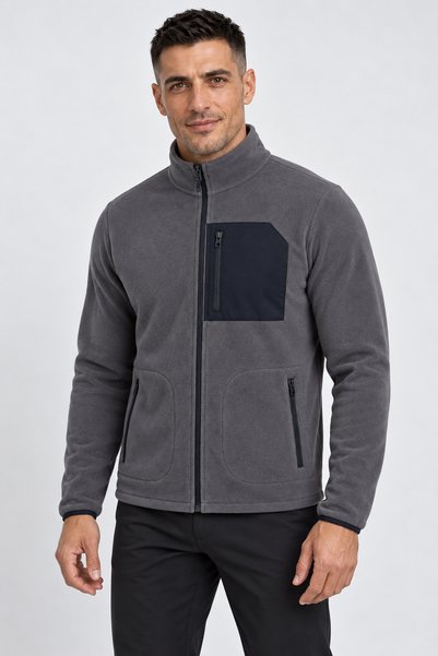 BADESSA Men's Smoked Fleece Fabric Jacket Soft Winter Jacket with 3 Pockets a...