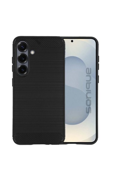 Sonique Θήκη Σιλικόνης Carbon Brushed Samsung Galaxy S25 Plus Μαύρο