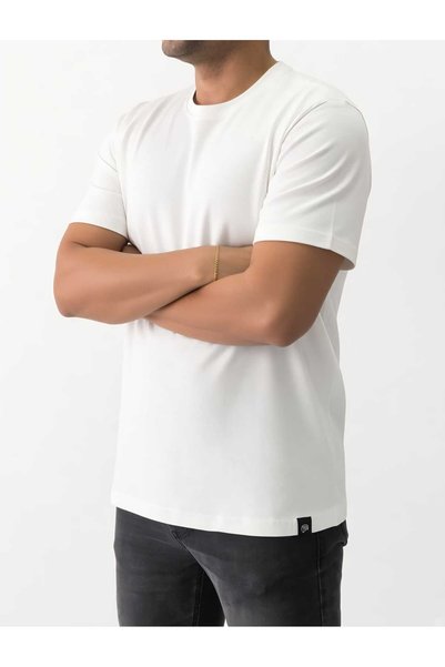 MAN&TO Men's Crew Neck T-Shirt White – 95% Cotton 5% Lycra Combed Cotton, Comfortable Fit, Breathable
