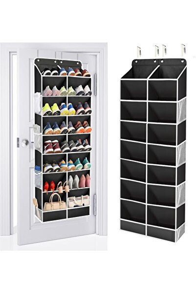 ULG Over The Door Shoe Organizer for Closet Fit 16-24 Pairs with Large Deep P...
