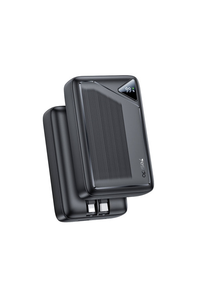 Yesido Powerbank YP85 20000mAh με Θύρες USB-C, USB-Α & Ενσωματωμένα Καλώδια T...
