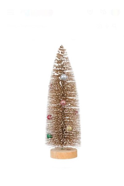 OEM Ornament decorativ de Crăciun, bej, înzăpezit, cu sclipici, 25cm