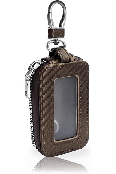 GENERAL Car Key Fob Case, PU Leather Universal Car Key Pouch with Keychain an...