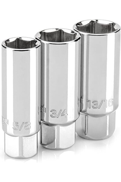 TEKTON طقم مفاتيح ربط شمعات الإشعال مقاس 3/8 بوصة، 3 قطع (5/8، 3/4، 13/16 بوص...