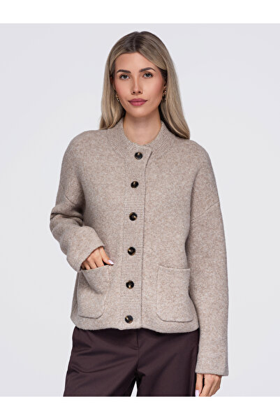 OMBRE Damenpullover, Relaxed Fit, Rundhals OW-SW-E0020 Beige