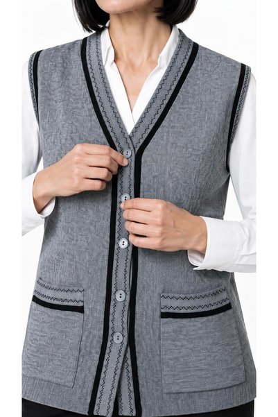 tiriTEK TRİKO Steel Mesh Hair Detailed Modern Vest / Smoked