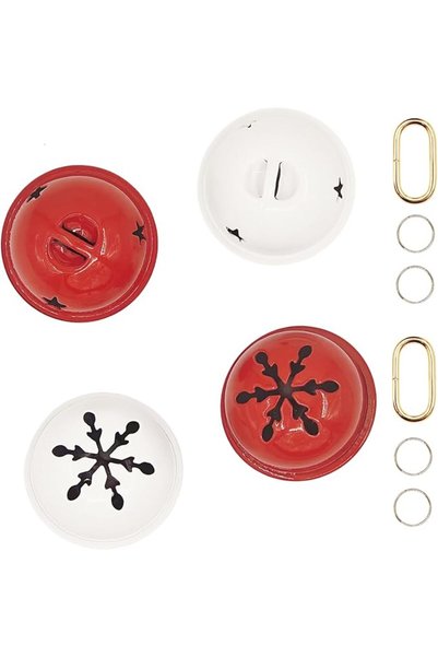 AncBace Dog Bell for Collar Cats Bell Necklace for Dogs 4 Pcs Christmas Jingl...