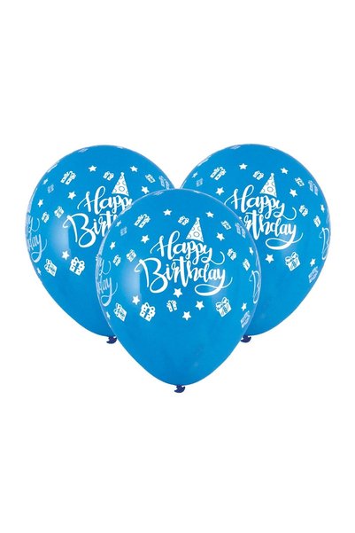 OEM Baloane de Petrecere Albastre Happy Birthday 23 cm – 10 buc.