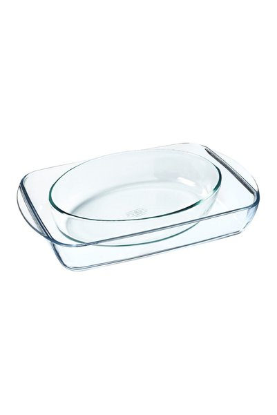 Pyrex Set of 2 heat-resistant glass dishes, 2.7L/2.2L -