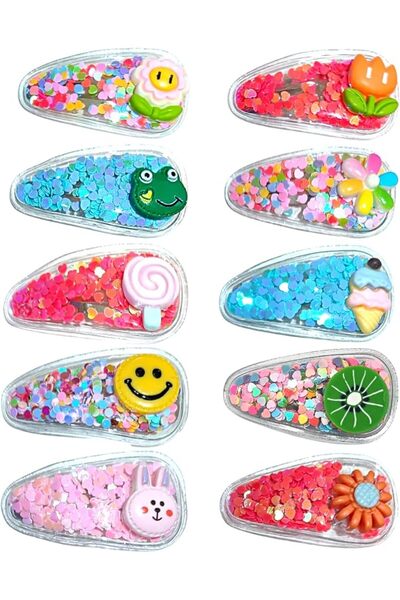 Quarya Hair Clips for Girls Sequins Snap Non Slip Barrettes Tic Tac Hair Pins...